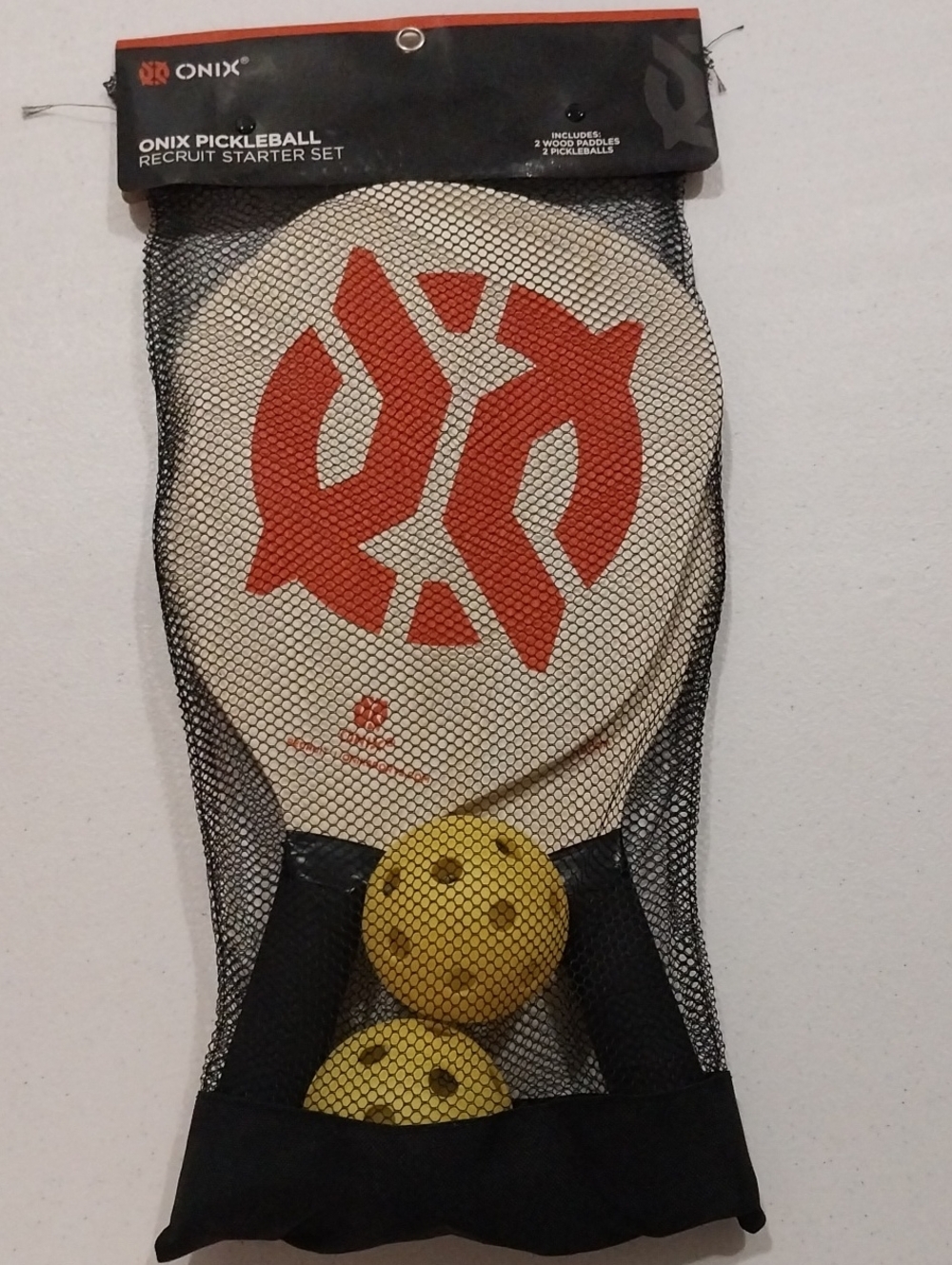 Pickleball Recruit Starter Set - White & Orange with Yellow Balls